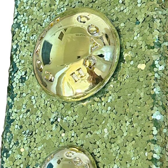 Super RARE COACH STORE DISPLAY Green with BRASS Coach Studs I Letter Sign Decore - Picture 5 of 11